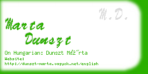 marta dunszt business card